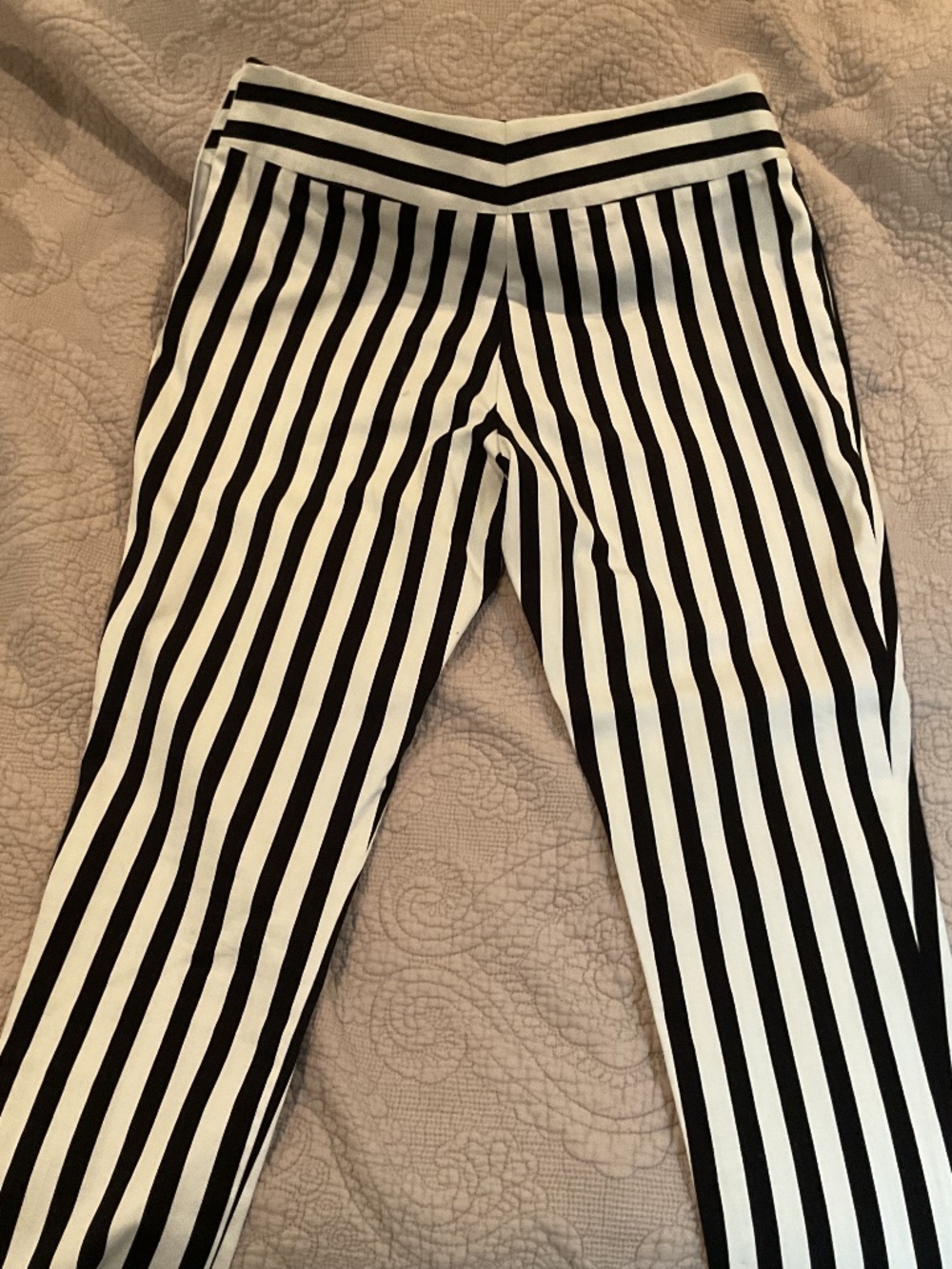 Barketi by J. Kaur Black & White Striped pants – Size 12 – Made in Canada